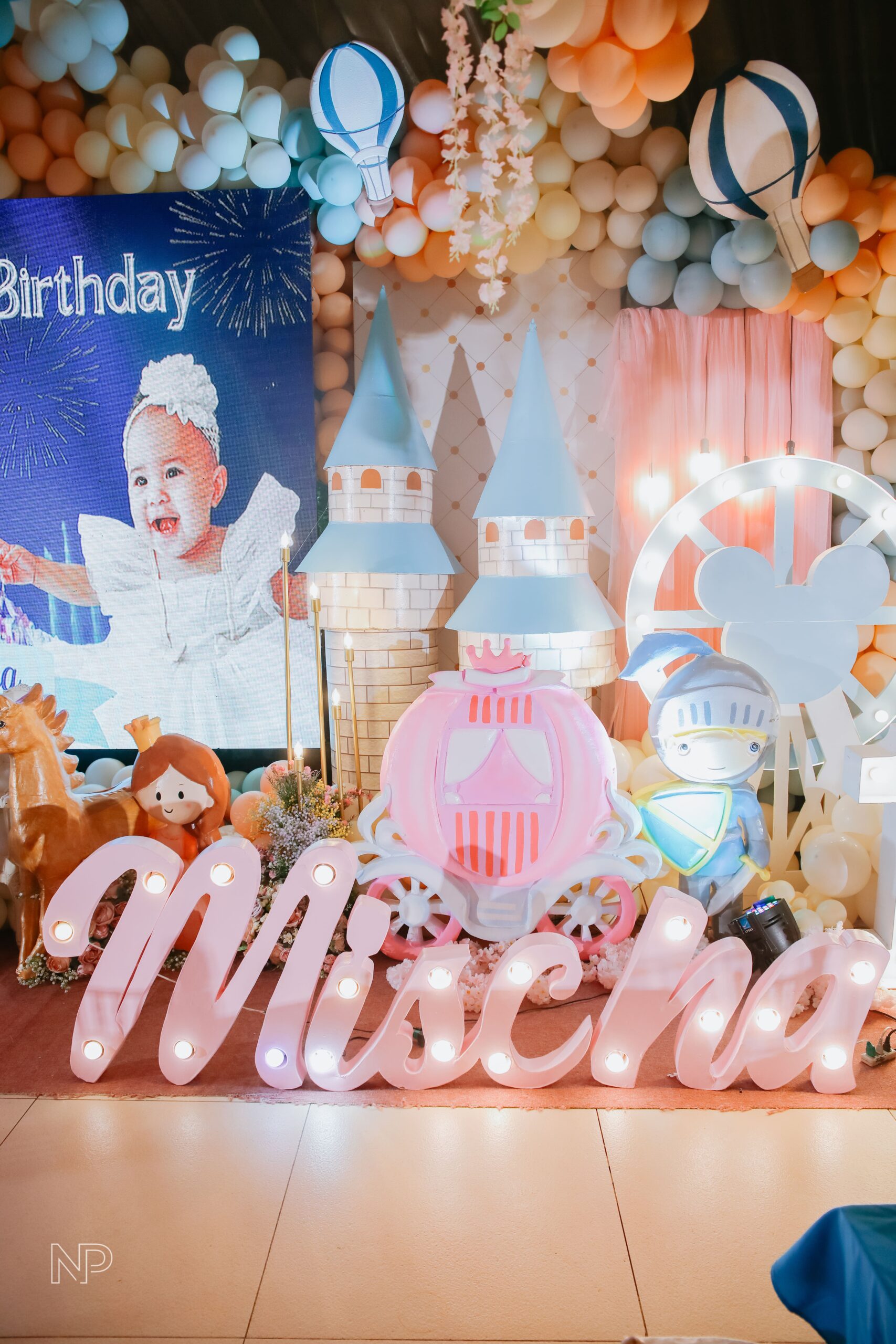 Princess themed party decor with royal castle backdrops, elegant pastel styling, and fairytale elements. Expert event stylist in Metro Manila, Philippines, specializing in princess birthday parties, magical event setups, and themed celebrations for kids. Perfect for little girls’ birthdays, Disney princess parties, and fairytale-inspired events.
