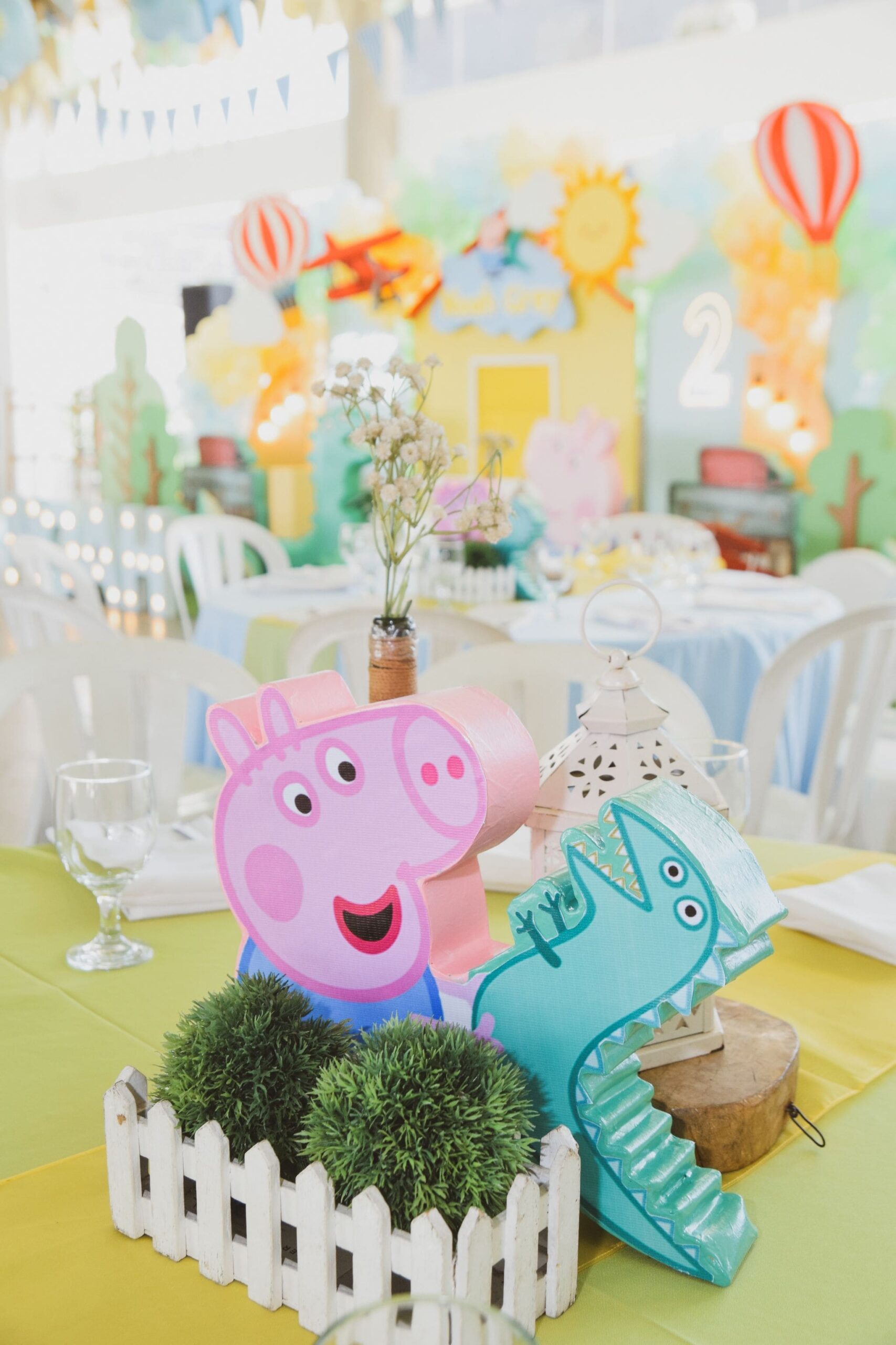 Creative George the Pig-themed party setup in the Philippines with Gorg character decorations, farm-inspired props, and colorful accents