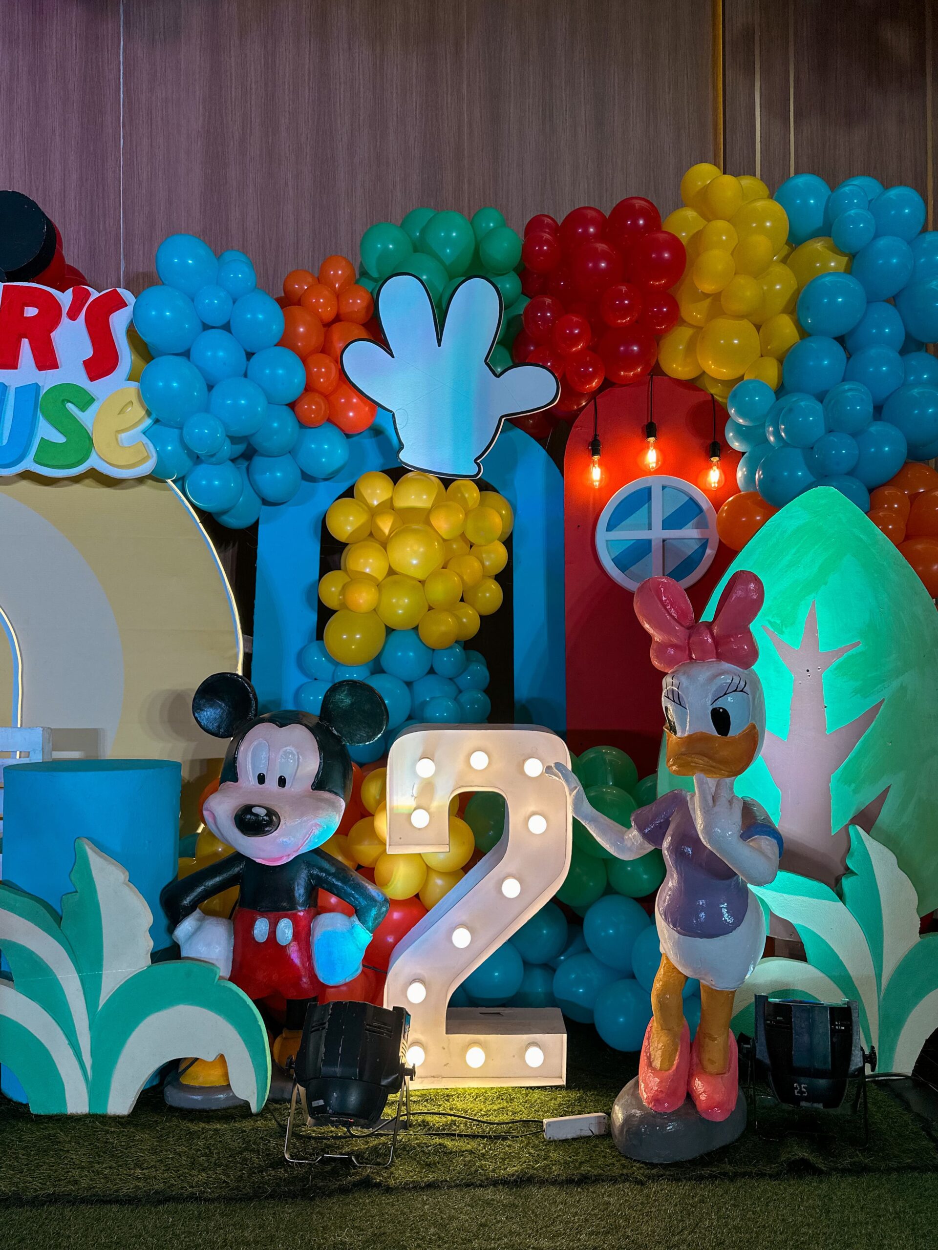Mickey Mouse Clubhouse themed kids' party with colorful balloon decor, character cutouts, and playful clubhouse elements. Expert event stylist in Metro Manila, Philippines, specializing in Disney-themed parties, birthday event styling, and character party decorations. Perfect for children's birthdays, themed celebrations, and fun family events.