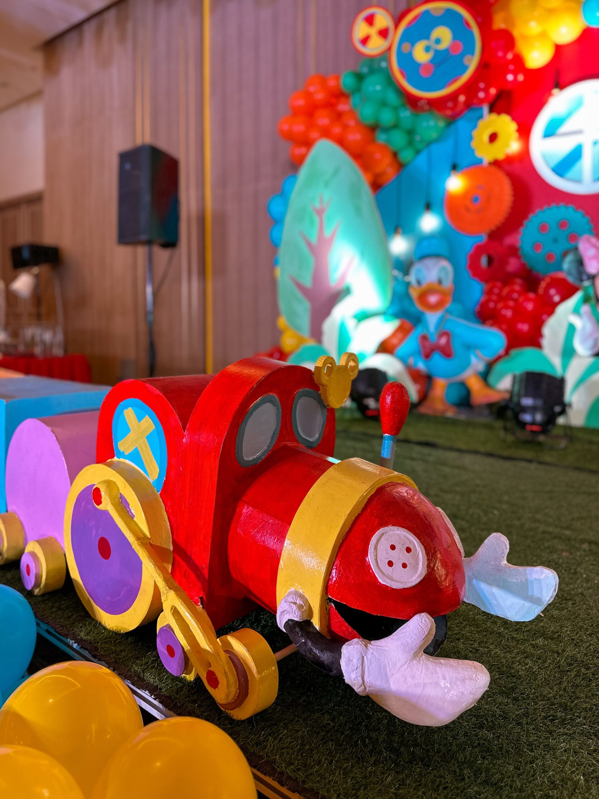 Mickey Mouse Clubhouse themed kids' party with colorful balloon decor, character cutouts, and playful clubhouse elements. Expert event stylist in Metro Manila, Philippines, specializing in Disney-themed parties, birthday event styling, and character party decorations. Perfect for children's birthdays, themed celebrations, and fun family events.