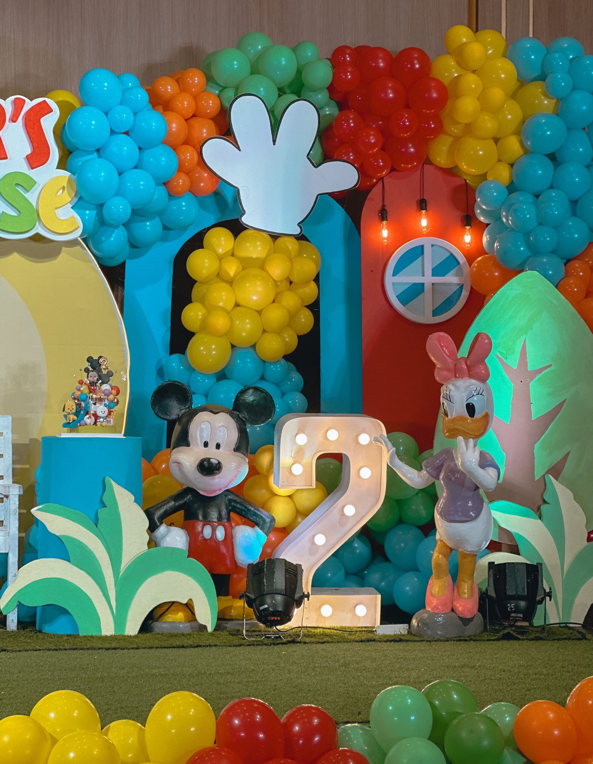 Mickey Mouse Clubhouse themed kids' party with colorful balloon decor, character cutouts, and playful clubhouse elements. Expert event stylist in Metro Manila, Philippines, specializing in Disney-themed parties, birthday event styling, and character party decorations. Perfect for children's birthdays, themed celebrations, and fun family events.