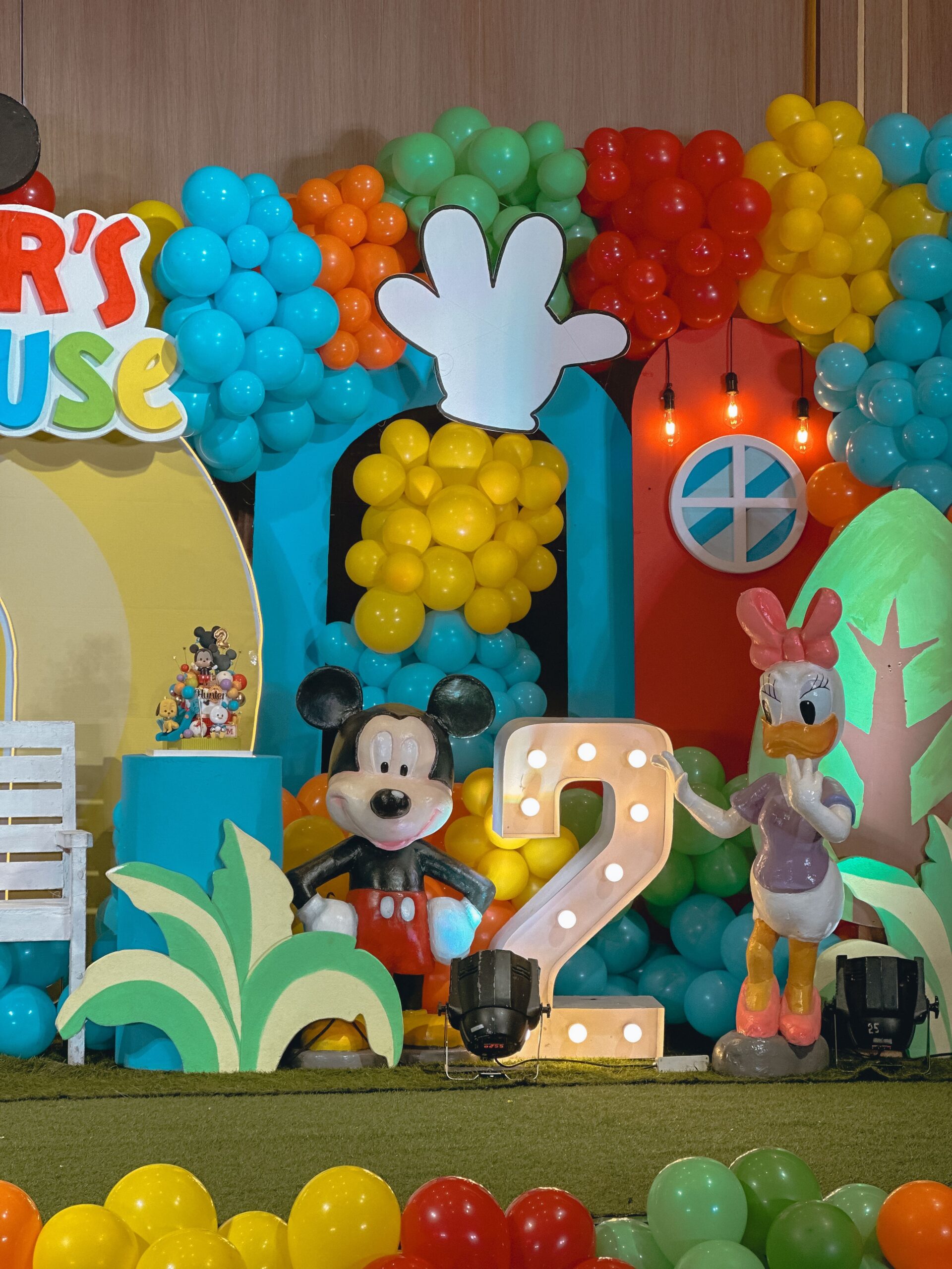 Mickey Mouse Clubhouse themed kids' party with colorful balloon decor, character cutouts, and playful clubhouse elements. Expert event stylist in Metro Manila, Philippines, specializing in Disney-themed parties, birthday event styling, and character party decorations. Perfect for children's birthdays, themed celebrations, and fun family events.