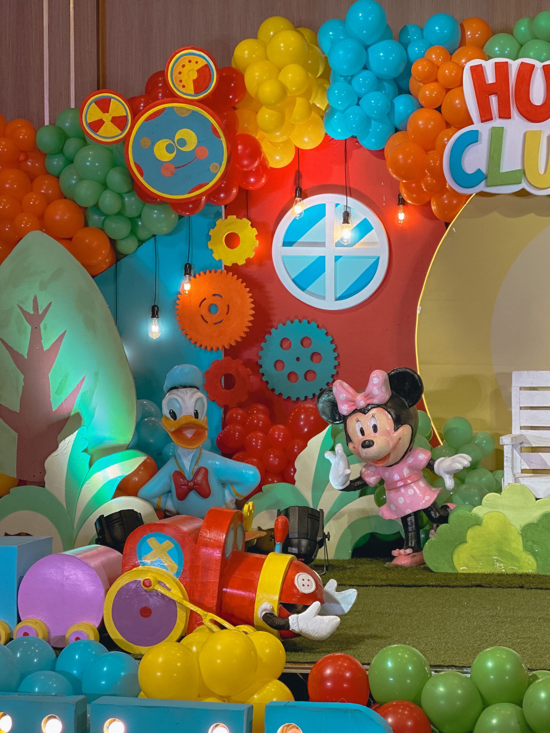 Mickey Mouse Clubhouse themed kids' party with colorful balloon decor, character cutouts, and playful clubhouse elements. Expert event stylist in Metro Manila, Philippines, specializing in Disney-themed parties, birthday event styling, and character party decorations. Perfect for children's birthdays, themed celebrations, and fun family events.