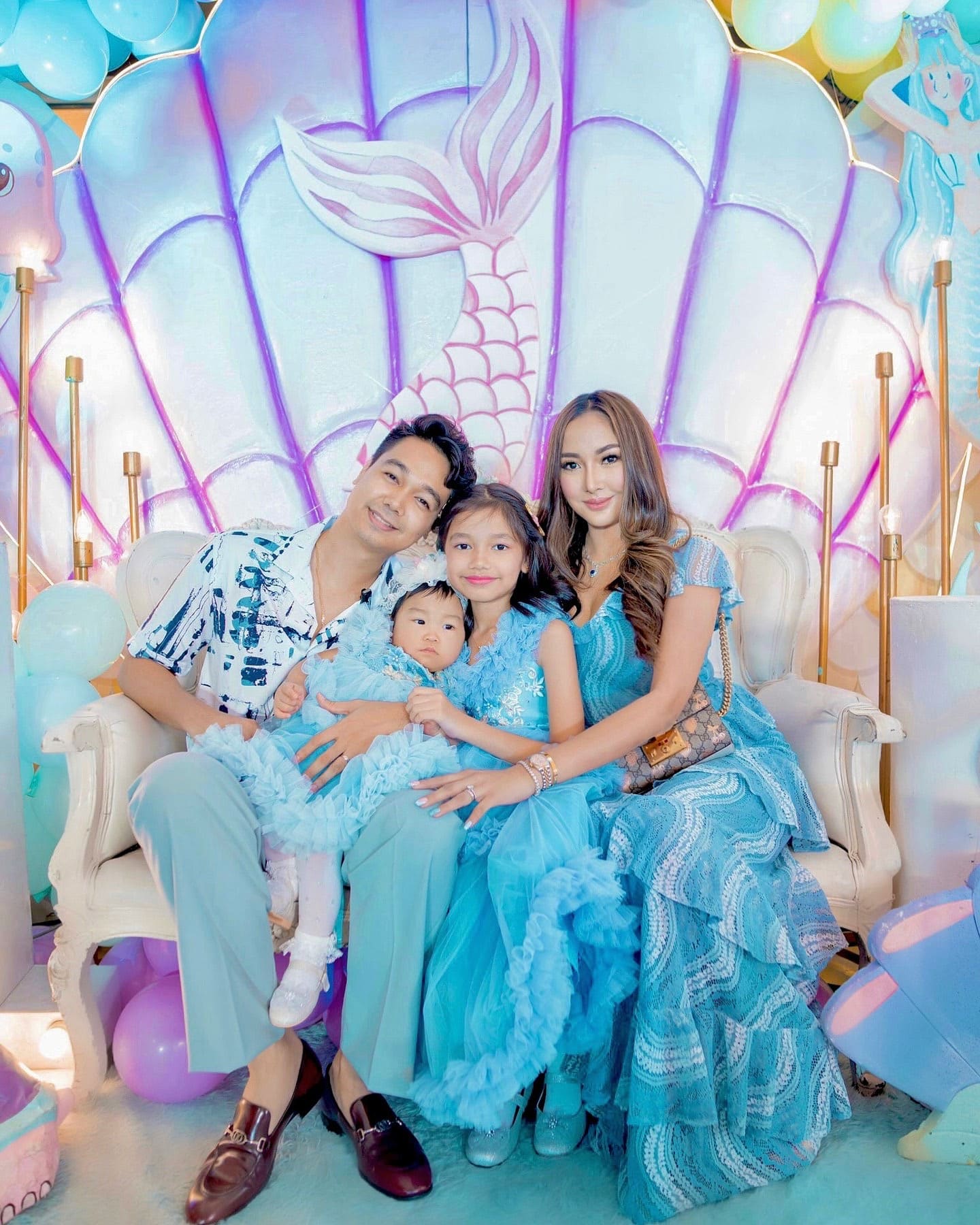 Under the Sea themed party decor featuring ocean-inspired elements, mermaid tails, seashells, and aquatic colors. Professional event stylist in Metro Manila, Philippines, specializing in underwater birthday themes, creative kids' party styling, and magical undersea celebrations. Perfect for mermaid parties, toddler birthdays, and ocean-themed events - Party Curators