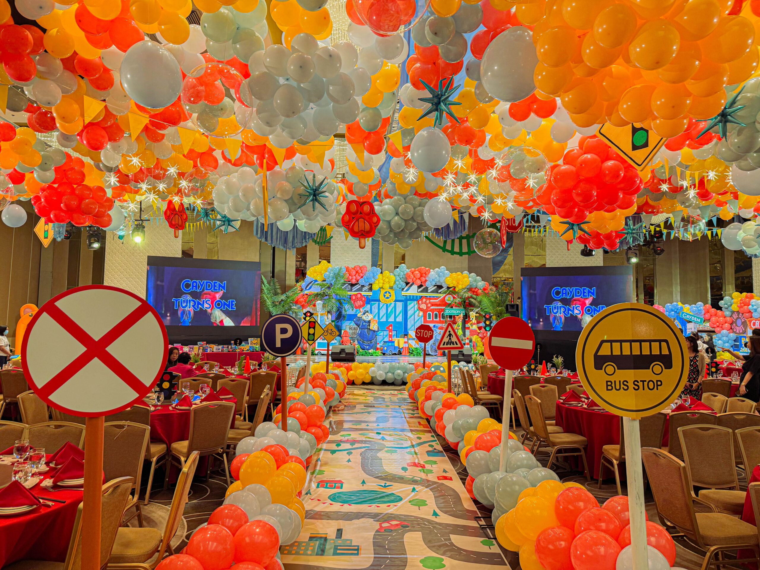 Zootopia themed birthday party by professional event stylist – colorful city-inspired party setup, urban jungle party decorations, kids party theme with animals and police station elements, creative event styling and coordination in Metro Manila