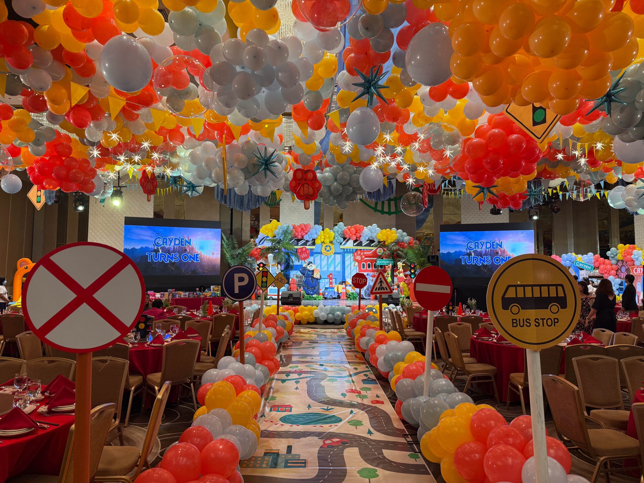 Zootopia themed birthday party by professional event stylist – colorful city-inspired party setup, urban jungle party decorations, kids party theme with animals and police station elements, creative event styling and coordination in Metro Manila