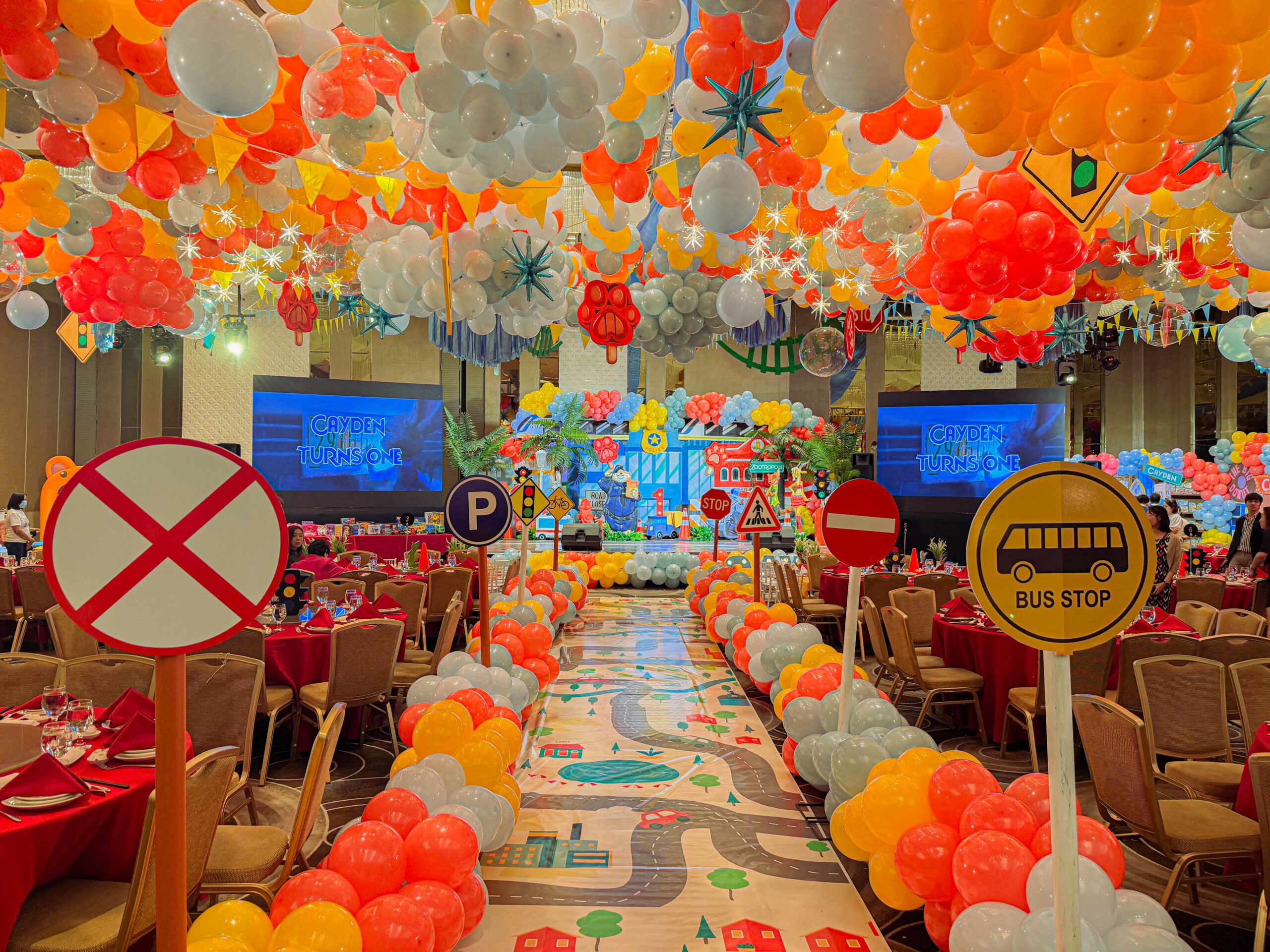 Zootopia themed birthday party by professional event stylist – colorful city-inspired party setup, urban jungle party decorations, kids party theme with animals and police station elements, creative event styling and coordination in Metro Manila