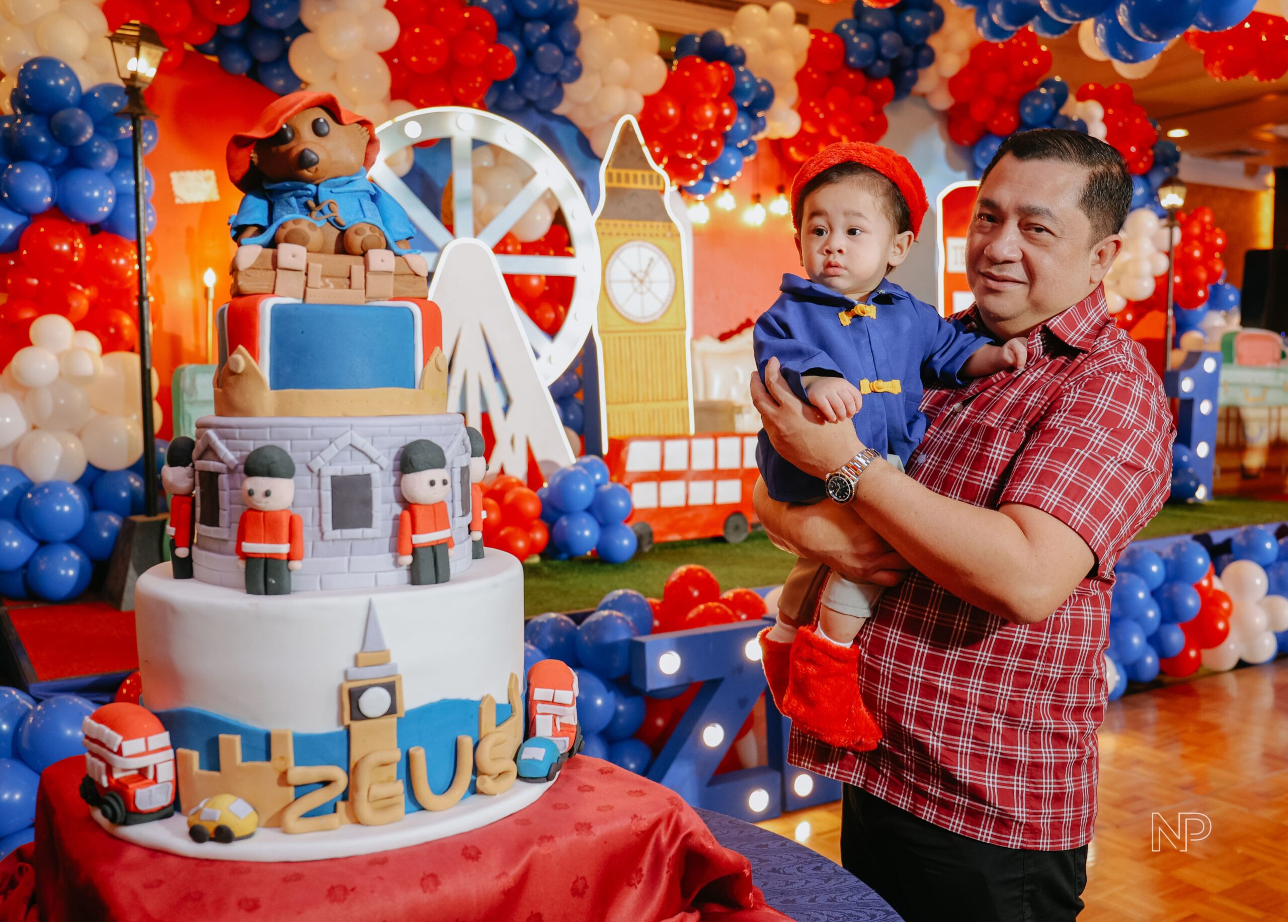 Paddington Bear party props with life-size Paddington figure, British-themed backdrops, and creative kiddie party ideas in the Philippines