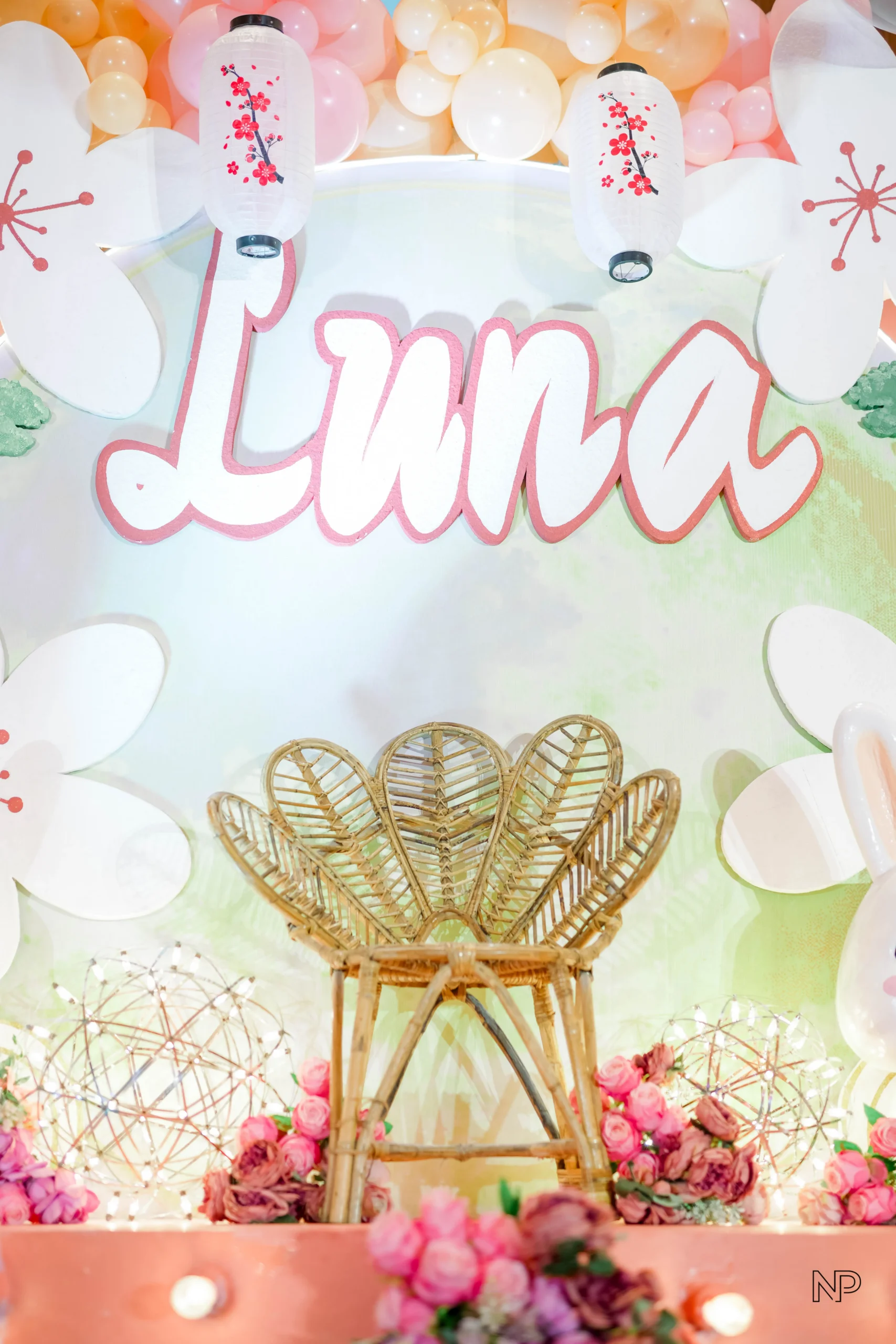 Pastel Chinese garden themed birthday party for Luna in Metro Manila