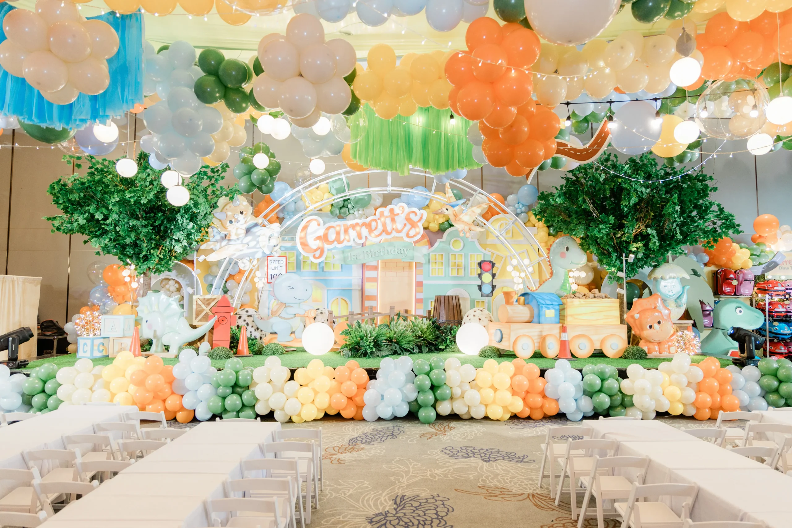 Dinosaur themed first birthday party for Garrett in Metro Manila